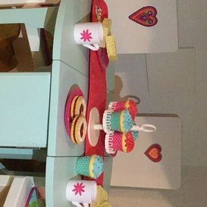 American girl doll pastel blue table with chairs!